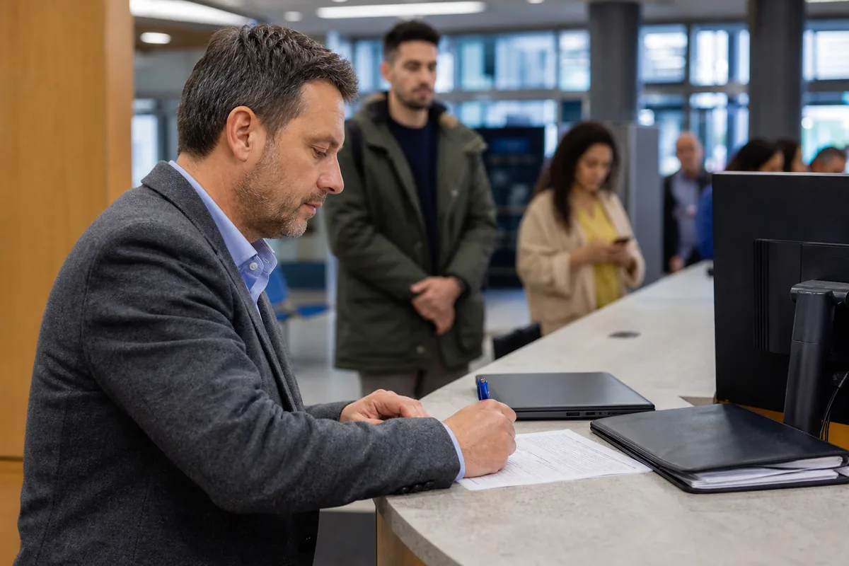 Profissional assinando um contrato de trabalho