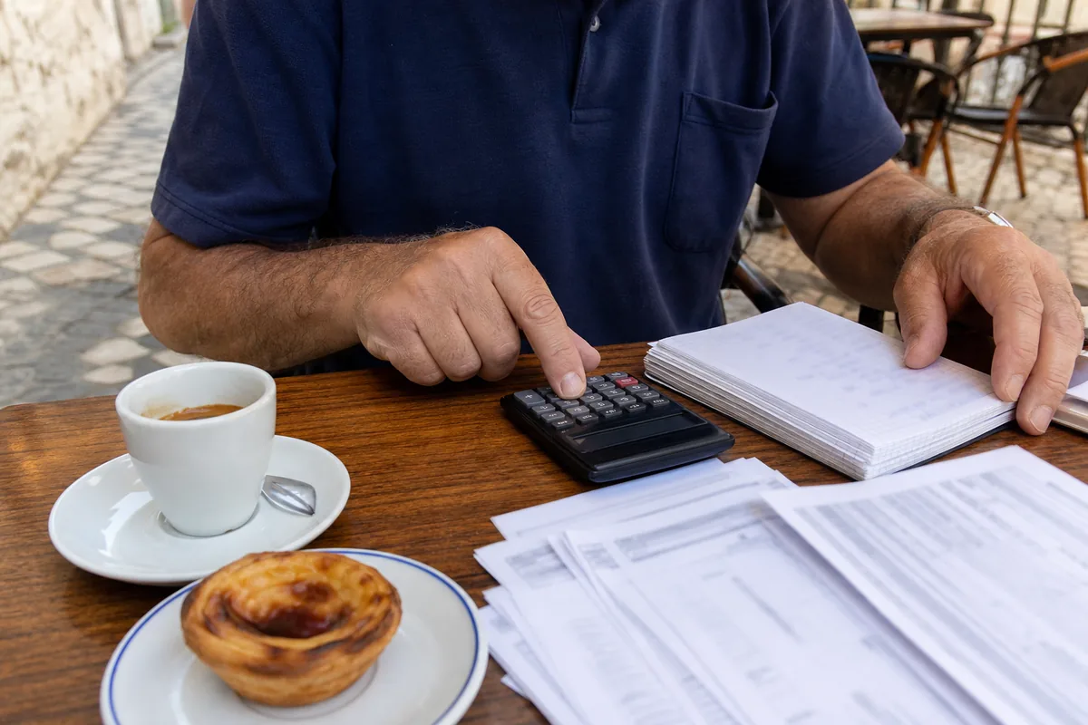 Cálculo da renda mínima do visto D7 com extratos e calculadora