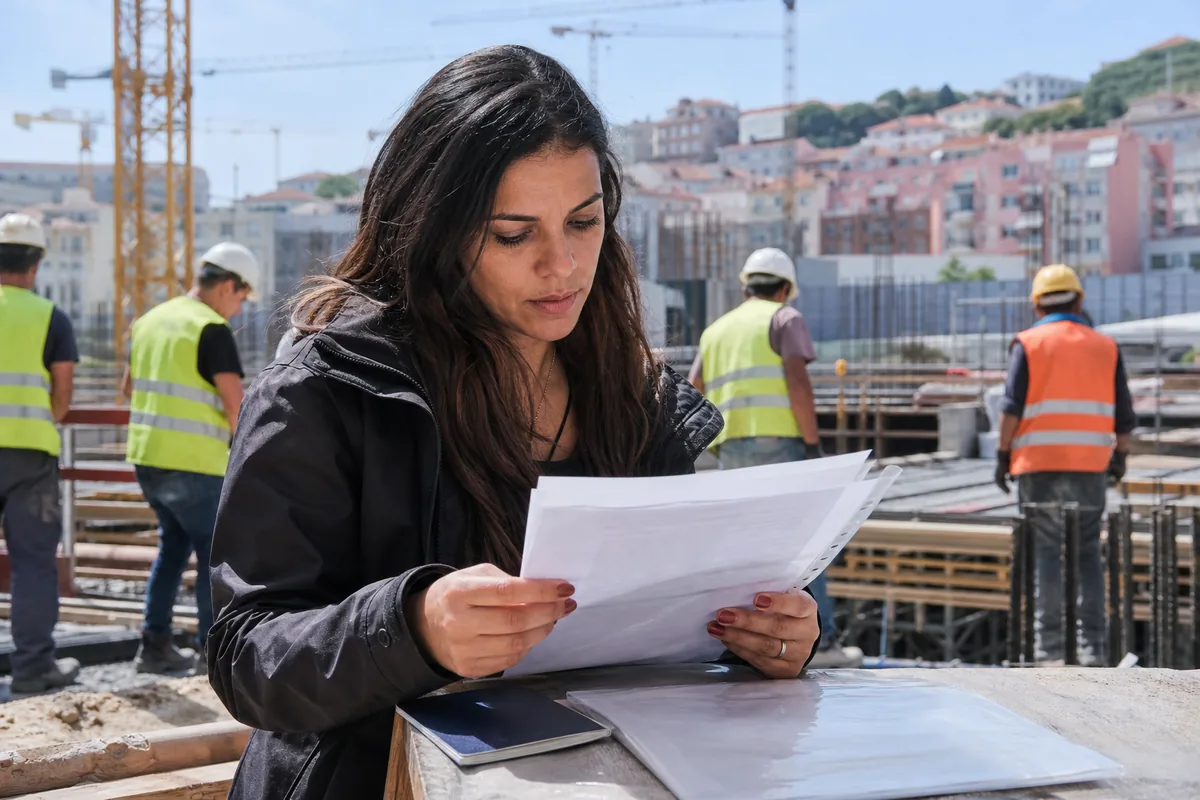 Candidata conferindo a lista de requisitos do visto D1