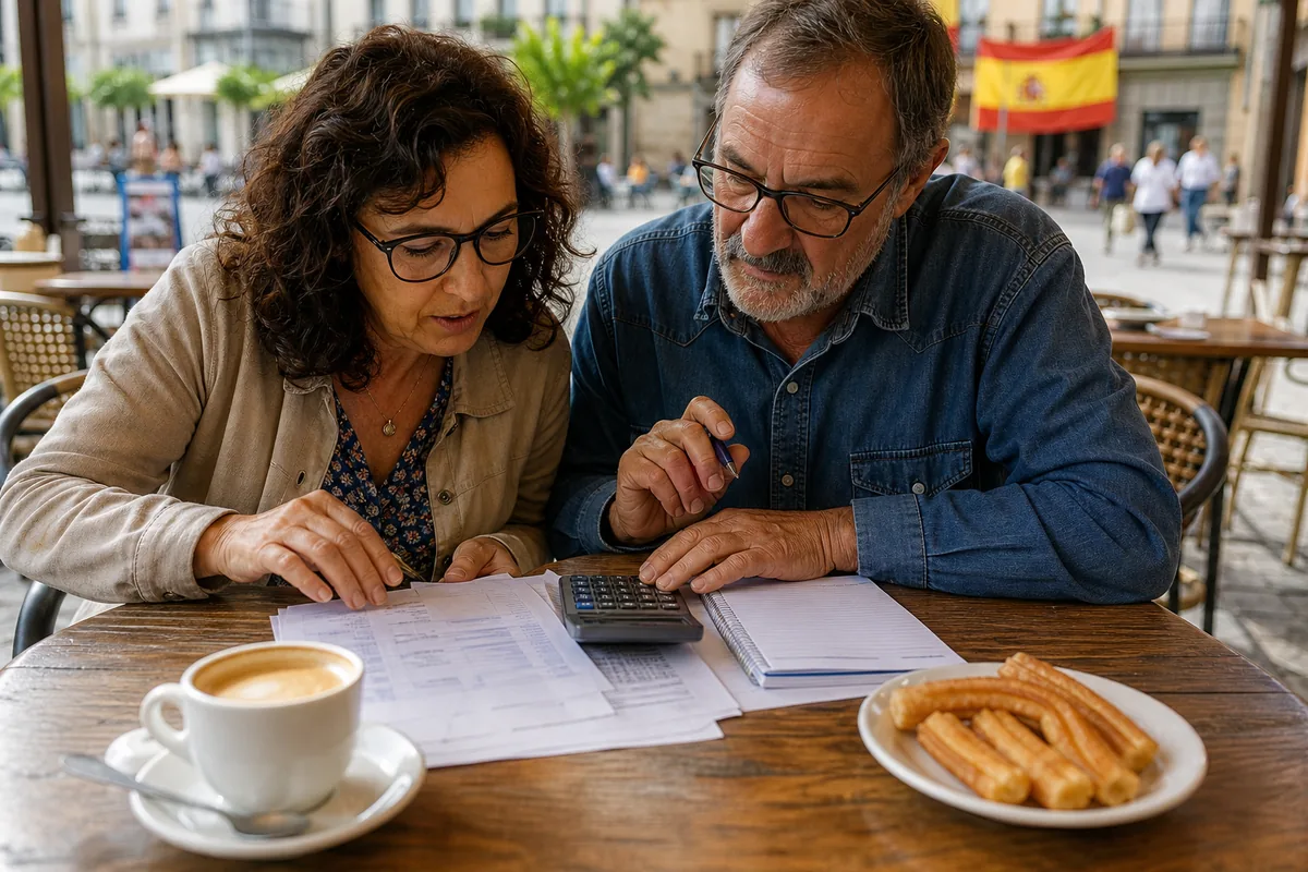 Casal a calcular os meios económicos da residência não lucrativa na Espanha
