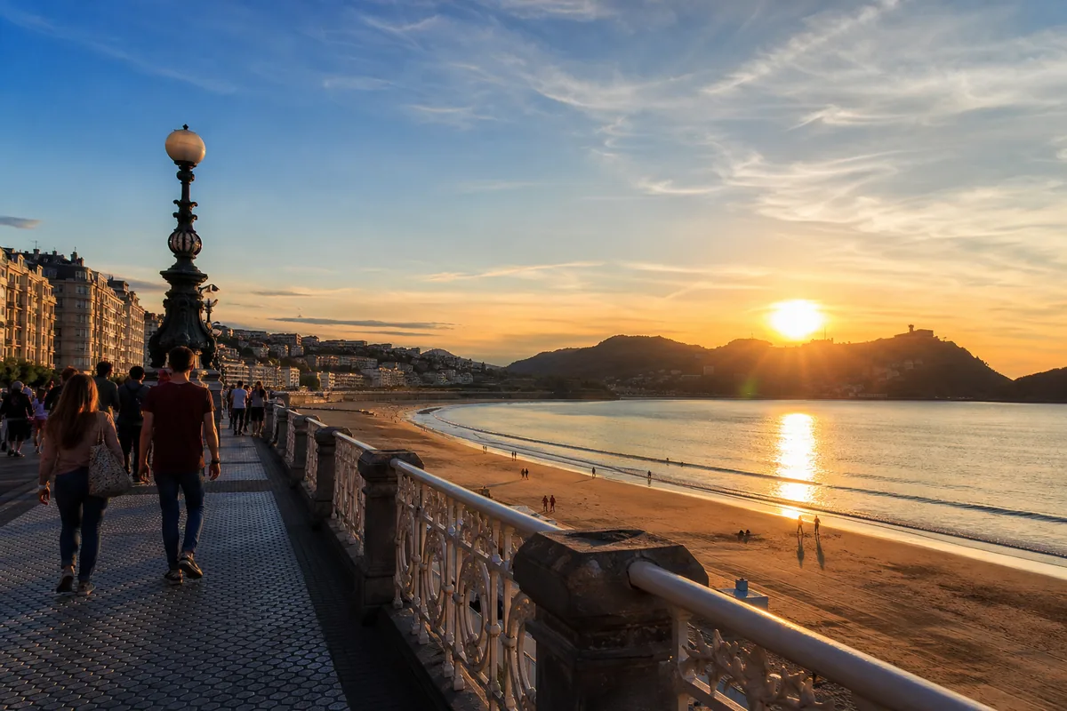 Praia da Concha, em San Sebastián