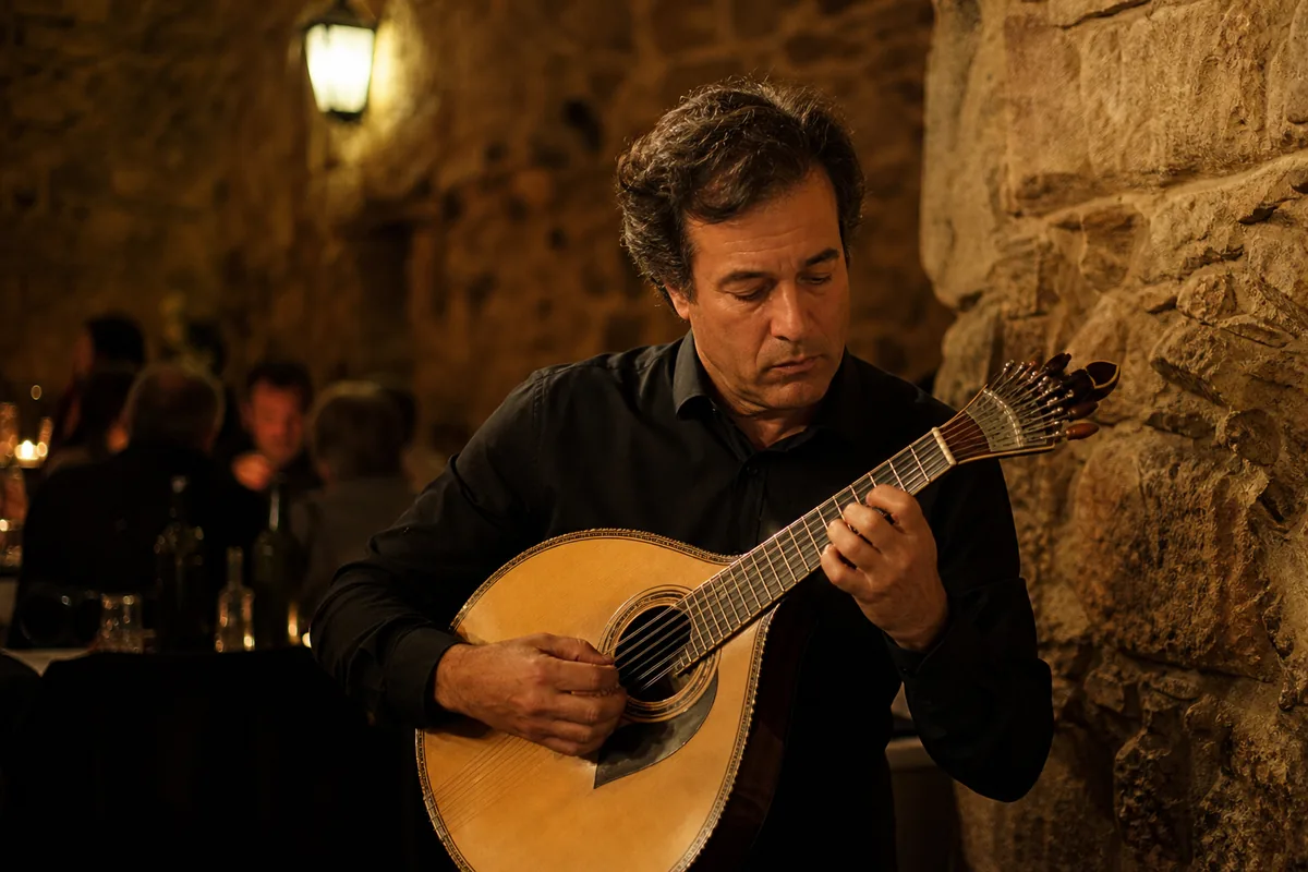 Guitarra portuguesa numa casa de fado