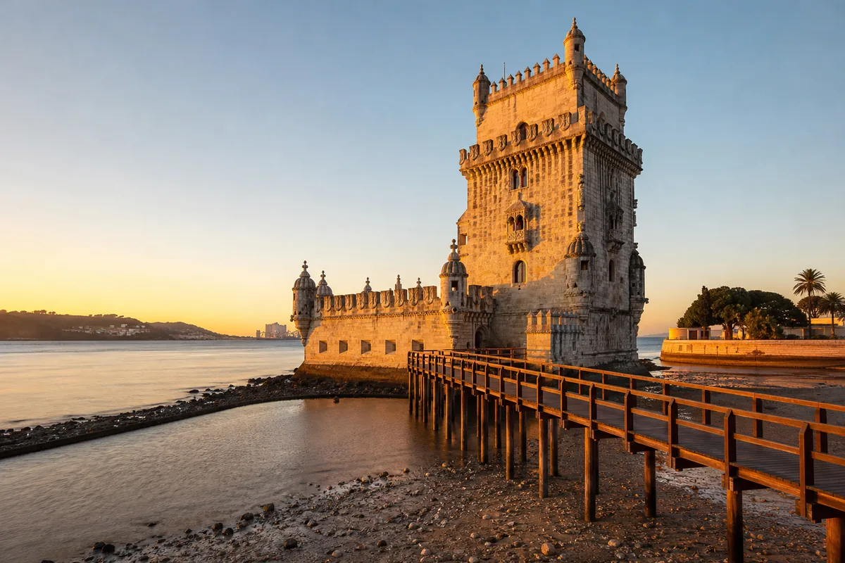 Torre de Belém junto ao Tejo, em Lisboa