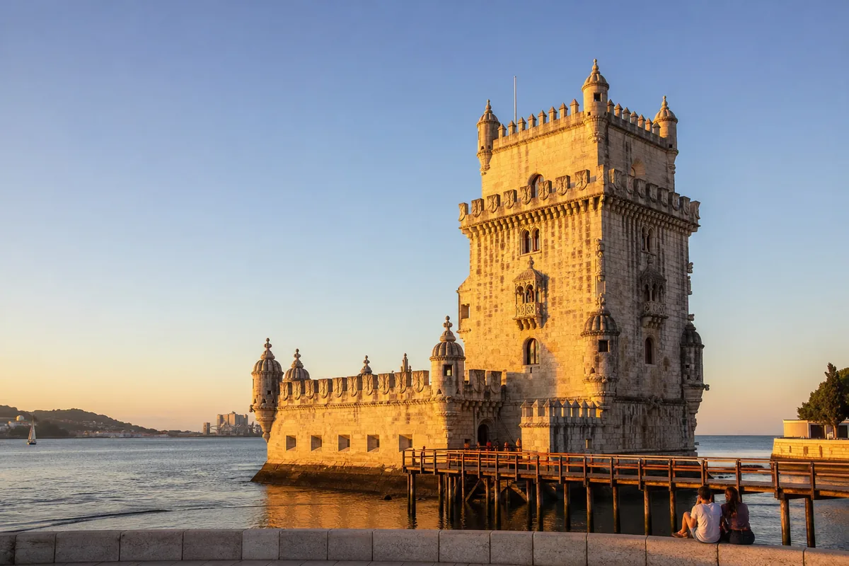 Torre de Belém junto ao Tejo, em Lisboa